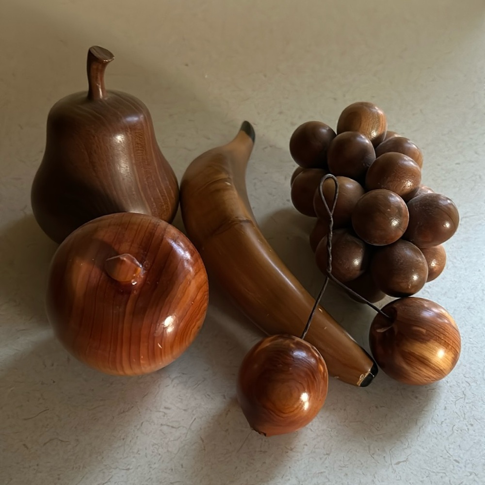 Vintage wooden fruit.